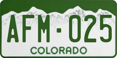 CO license plate AFM025