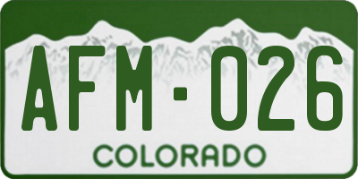 CO license plate AFM026