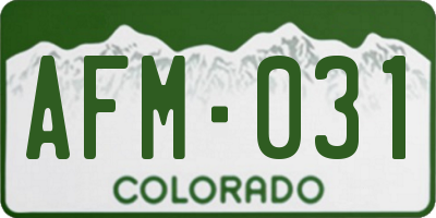CO license plate AFM031