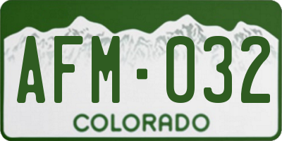CO license plate AFM032
