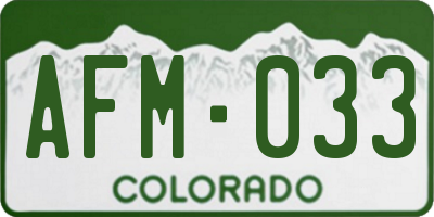 CO license plate AFM033