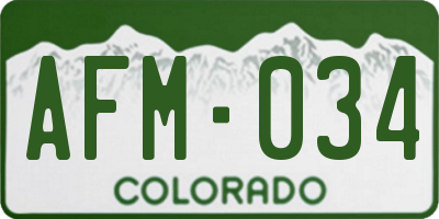 CO license plate AFM034