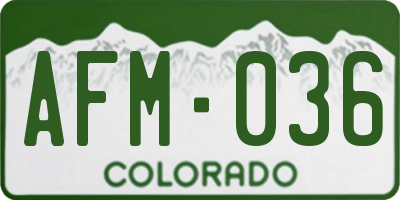 CO license plate AFM036