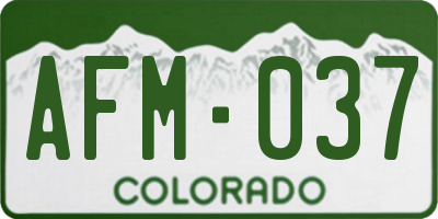 CO license plate AFM037