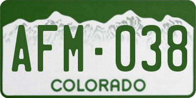 CO license plate AFM038