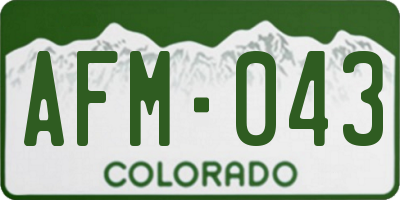 CO license plate AFM043