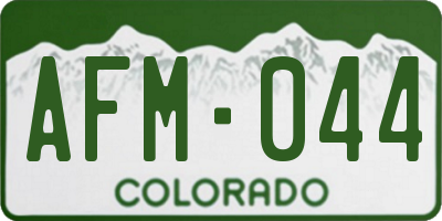 CO license plate AFM044