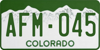 CO license plate AFM045