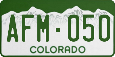 CO license plate AFM050