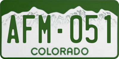 CO license plate AFM051