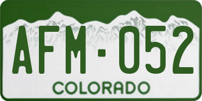 CO license plate AFM052