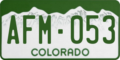 CO license plate AFM053