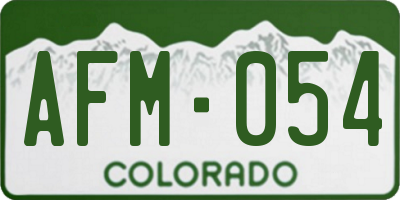 CO license plate AFM054