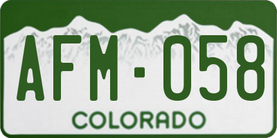 CO license plate AFM058