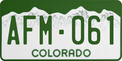 CO license plate AFM061