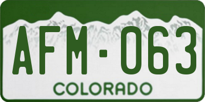 CO license plate AFM063