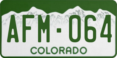CO license plate AFM064