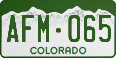 CO license plate AFM065