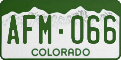 CO license plate AFM066
