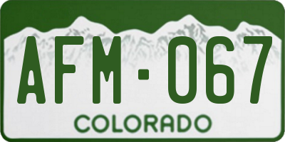 CO license plate AFM067