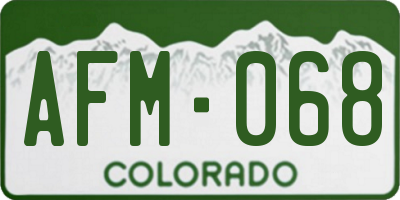 CO license plate AFM068