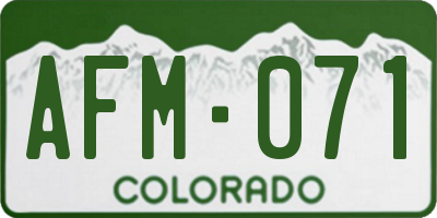 CO license plate AFM071