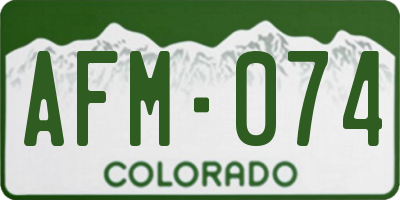 CO license plate AFM074