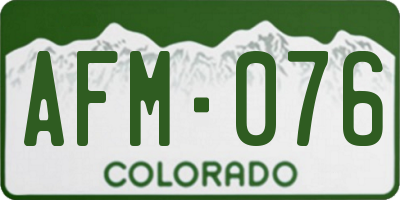 CO license plate AFM076