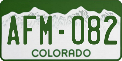 CO license plate AFM082