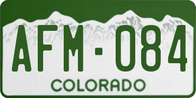 CO license plate AFM084