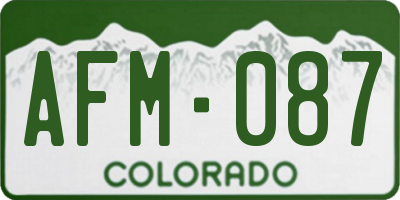 CO license plate AFM087