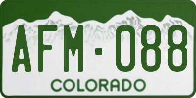 CO license plate AFM088