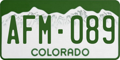CO license plate AFM089