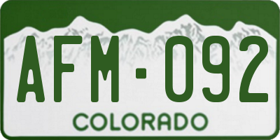 CO license plate AFM092