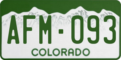 CO license plate AFM093