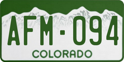 CO license plate AFM094