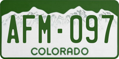 CO license plate AFM097