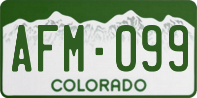 CO license plate AFM099