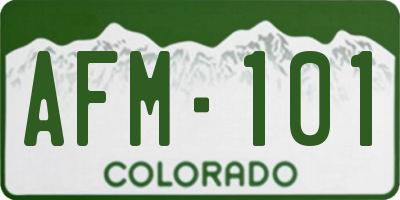 CO license plate AFM101