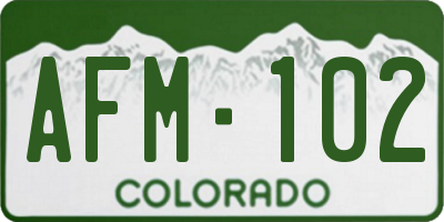 CO license plate AFM102
