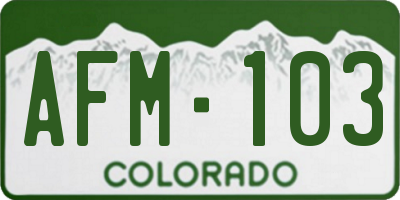 CO license plate AFM103