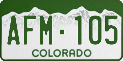 CO license plate AFM105