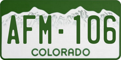 CO license plate AFM106