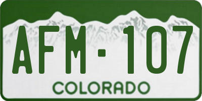 CO license plate AFM107