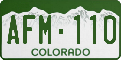 CO license plate AFM110