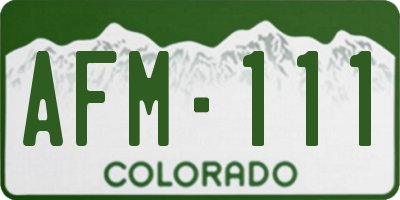 CO license plate AFM111