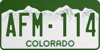 CO license plate AFM114