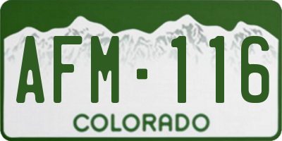CO license plate AFM116