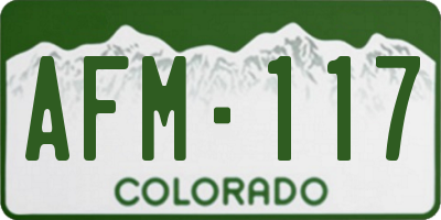 CO license plate AFM117