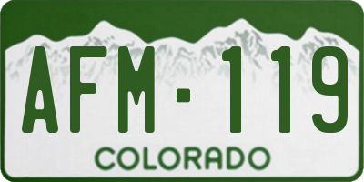 CO license plate AFM119